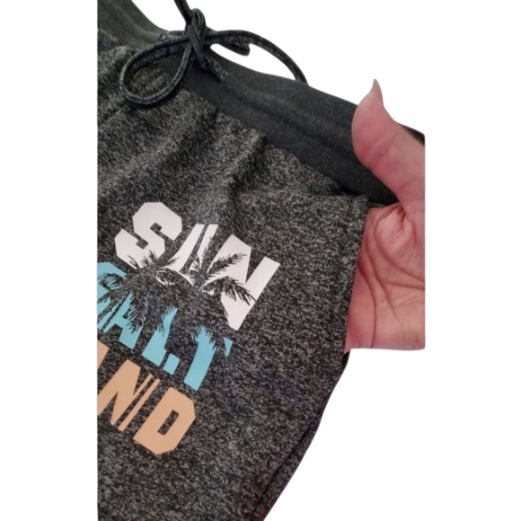 Emery Rose Heather Gray Graphic Casual Drawstring Lounge Shorts Size XL NWT - Picture 5 of 6